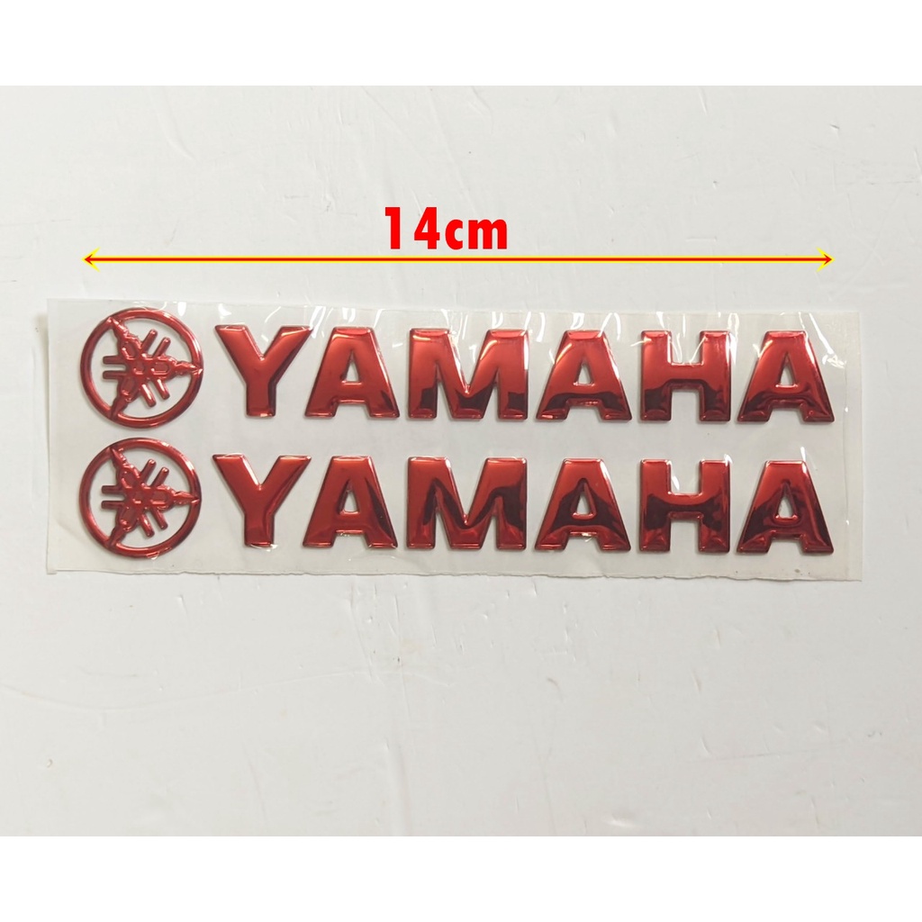 Tem chữ nổi logo Ya'ma'ha Hon'da ( dài 14cm giá 1 cặp - tem nhựa mỏng dẻo )
