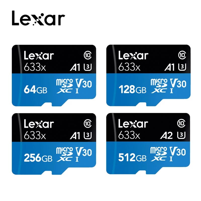 Thẻ Nhớ Micro Sd Hiệu Lexar 633x 256gb 128gb 64gb 32gb 95mb / S 512gb 100mb / S