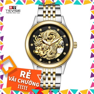 ĐỒNG HỒ NAM TEVISE 9006, ĐỒNG HỒ CƠ, HÌNH RỒNG MẠNH MẼ, SANG TRỌNG, ĐẲNG CẤP