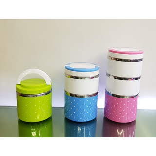 Cặp lồng cơm giữ nhiệt 1/2/3 ngăn chấm bi