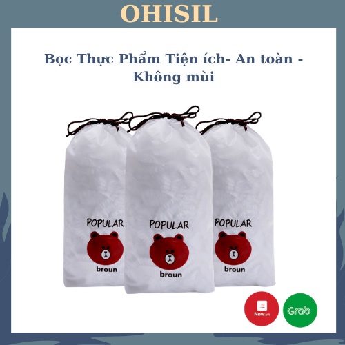 Màng Bọc Thực Phẩm Gấu Co Giãn Siêu Dai OHISIL Túi bọc thực phẩm Có Chun Hình Túi Gấu An Toàn Vệ Sinh