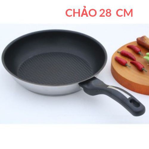 Chảo chống dính 3 đáy inox 430-dùng được bếp từ- baohanh 5 năm(16cm/20cm/22cm/24cm/26cm/28cm)