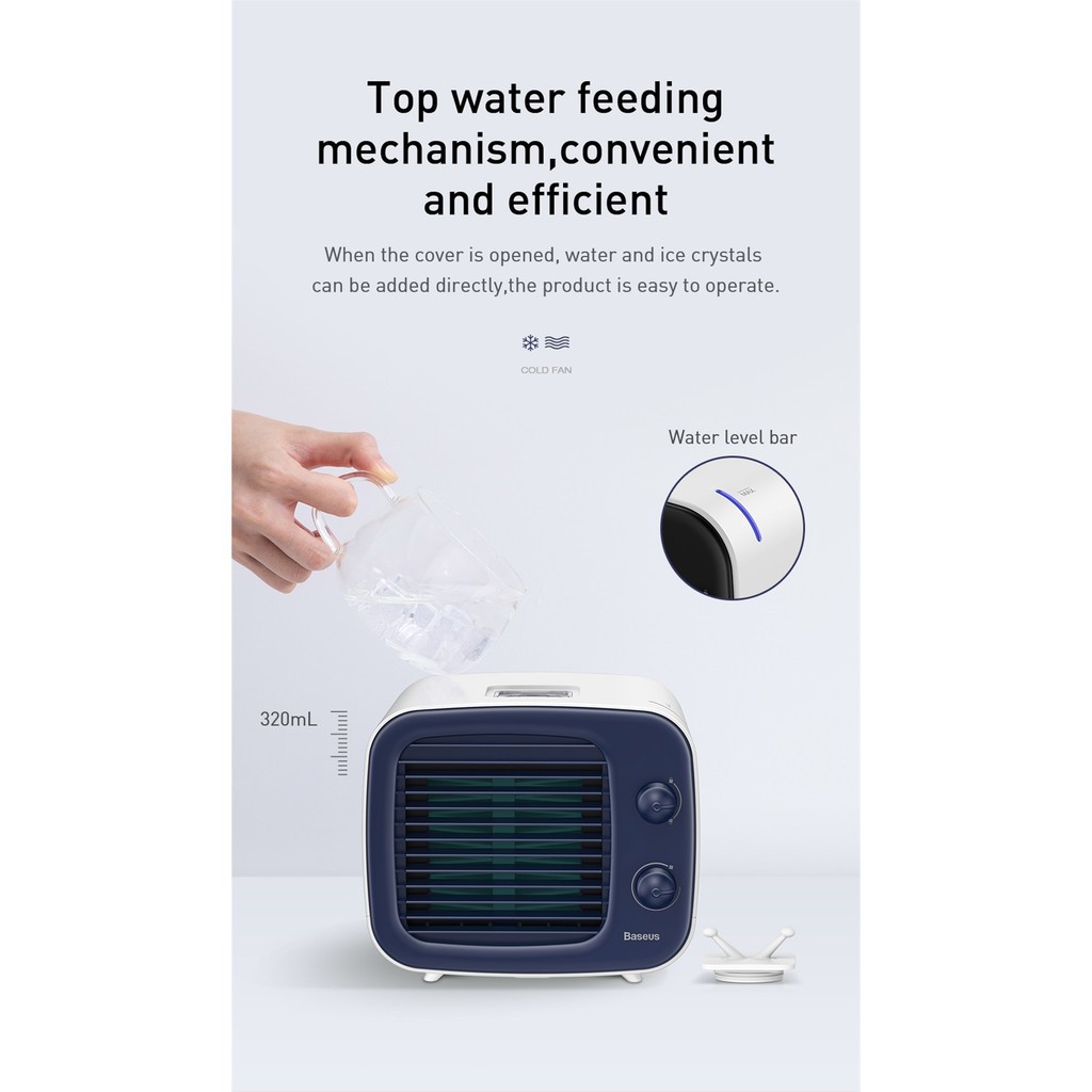 Quạt Điều Hòa Mini Baseus Hơi Nước Để Bàn Nhỏ Gọn T8 in 1
