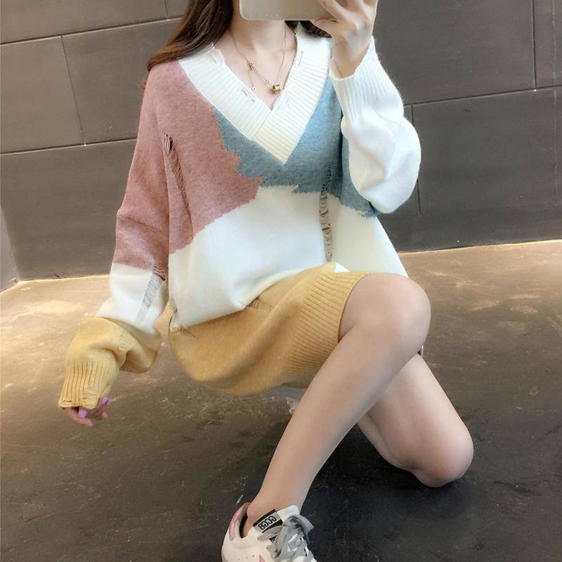 Áo Sweater Dáng Rộng Thiết Kế Mới Thời Trang Mùa Thu Theo Phong Cách Hàn Quốc