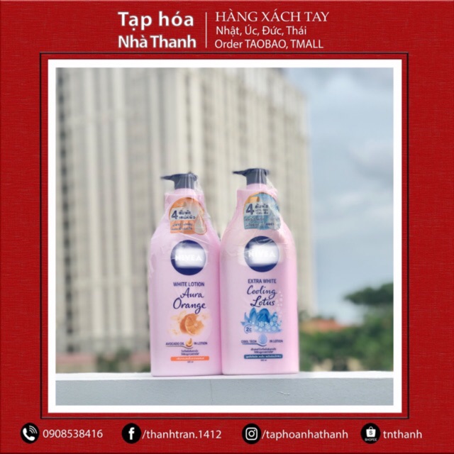 [Chai 525ml] Sữa Dưỡng Thể NIVEA White Lotion Trắng Da CHAI HỒNG chuẩn Thái