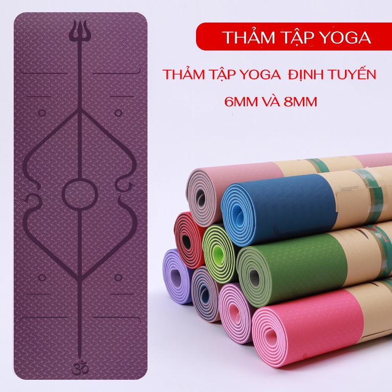 Thảm Tập YOGA Định Tuyến 8MM Chuẩn TPE 2 Lớp Cao Cấp Chống Trượt và Bám Sàn Tốt 88324