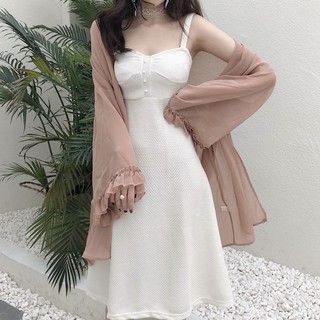 Áo khoác voan mỏng dáng Kimono đi biển
