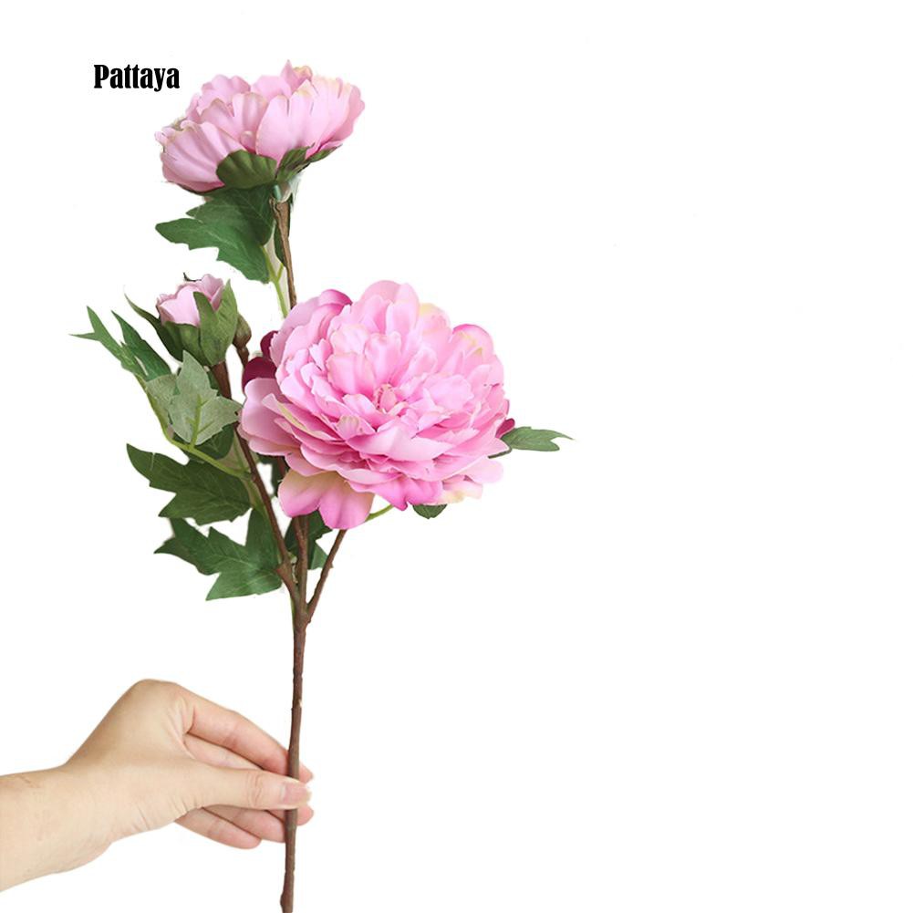 1 Chậu Hoa Mẫu Đơn Nhân Tạo Cho Trang Trí