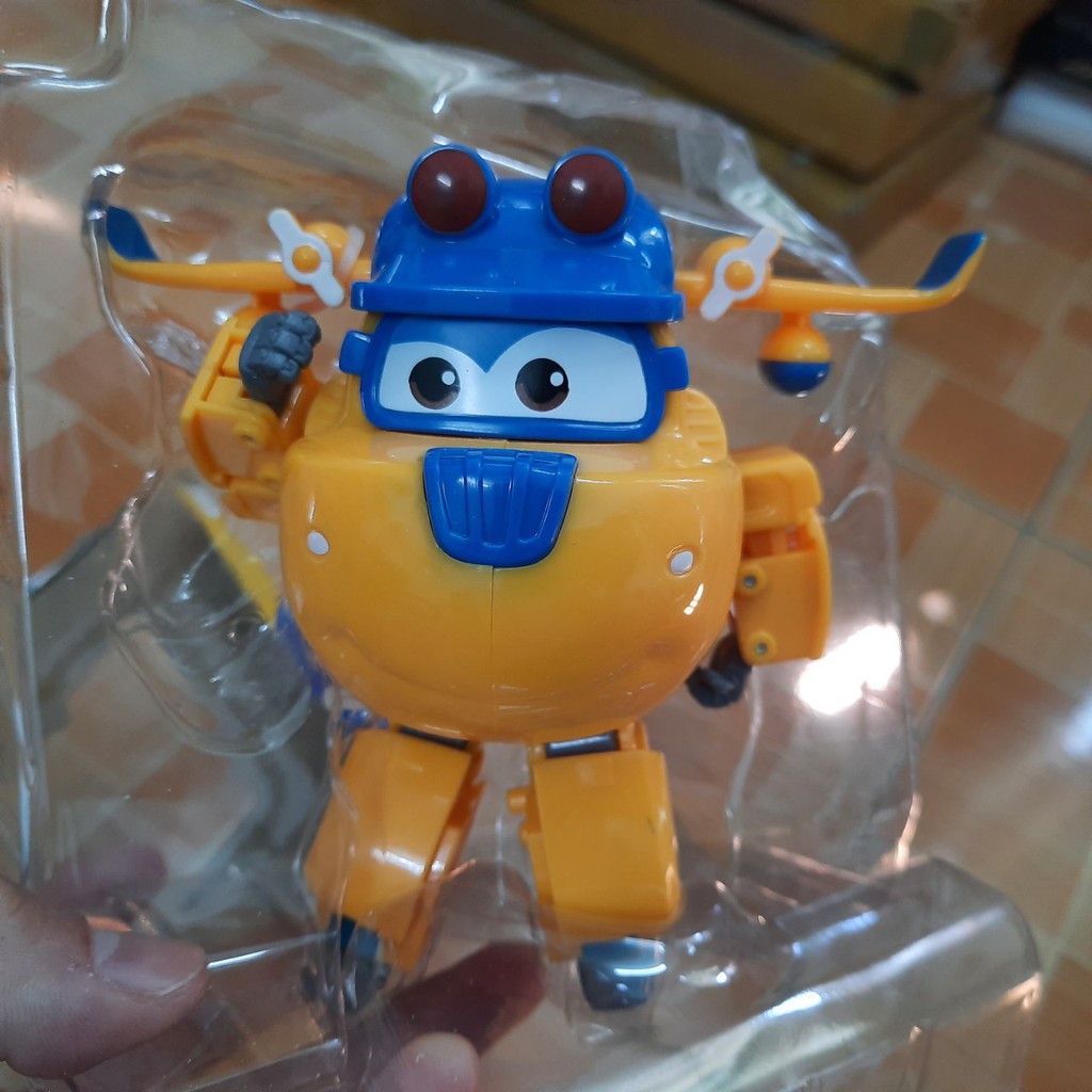 Mô hình Super wings đội bay Siêu Đẳng nhân vật Donnie Xây Dựng máy bay biến hình cỡ lớn