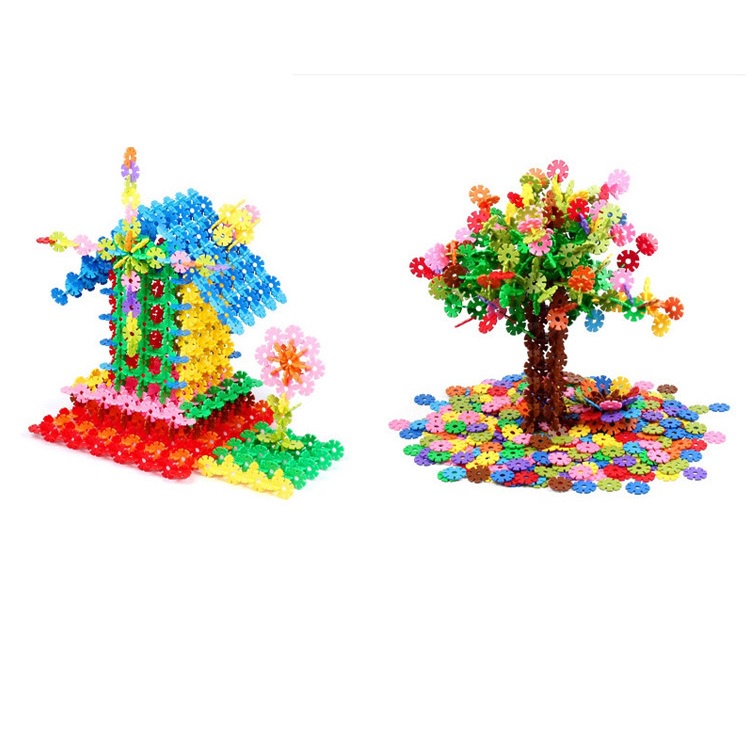 Hộp đồ chơi ghép hình nhựa 400 chi tiết hình hoa cho bé sáng tạo hình khối từ 3 tuổi