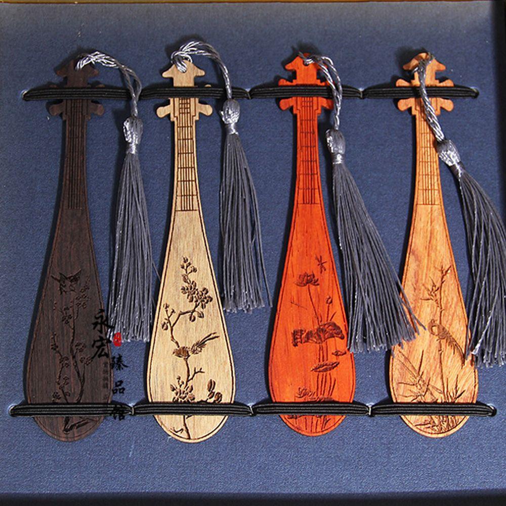 Kẹp Sách Bằng Tre Phối Tua Rua Phong Cách Retro