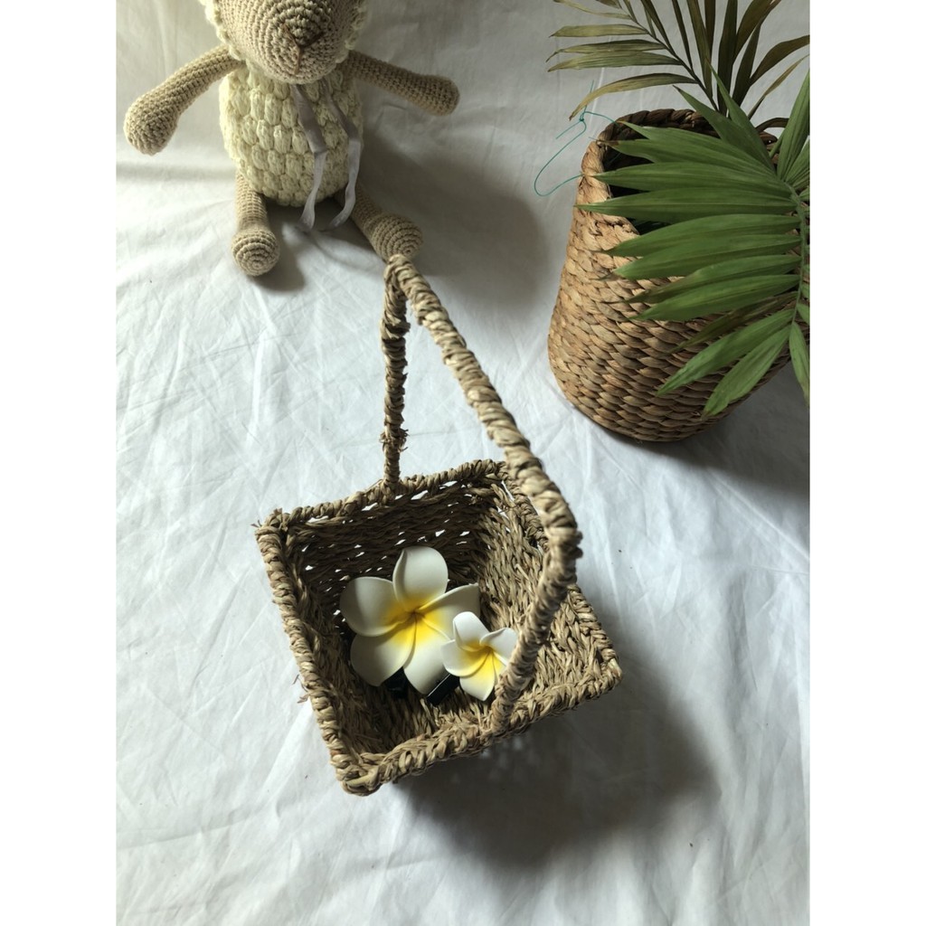 Giỏ Cói Mini Decor Studio- Giỏ Đựng Châu Hoa Trang Trí