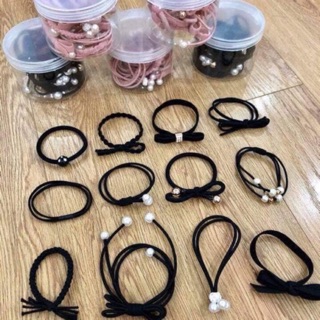 Hộp dây buộc tóc 12 cái cá tính