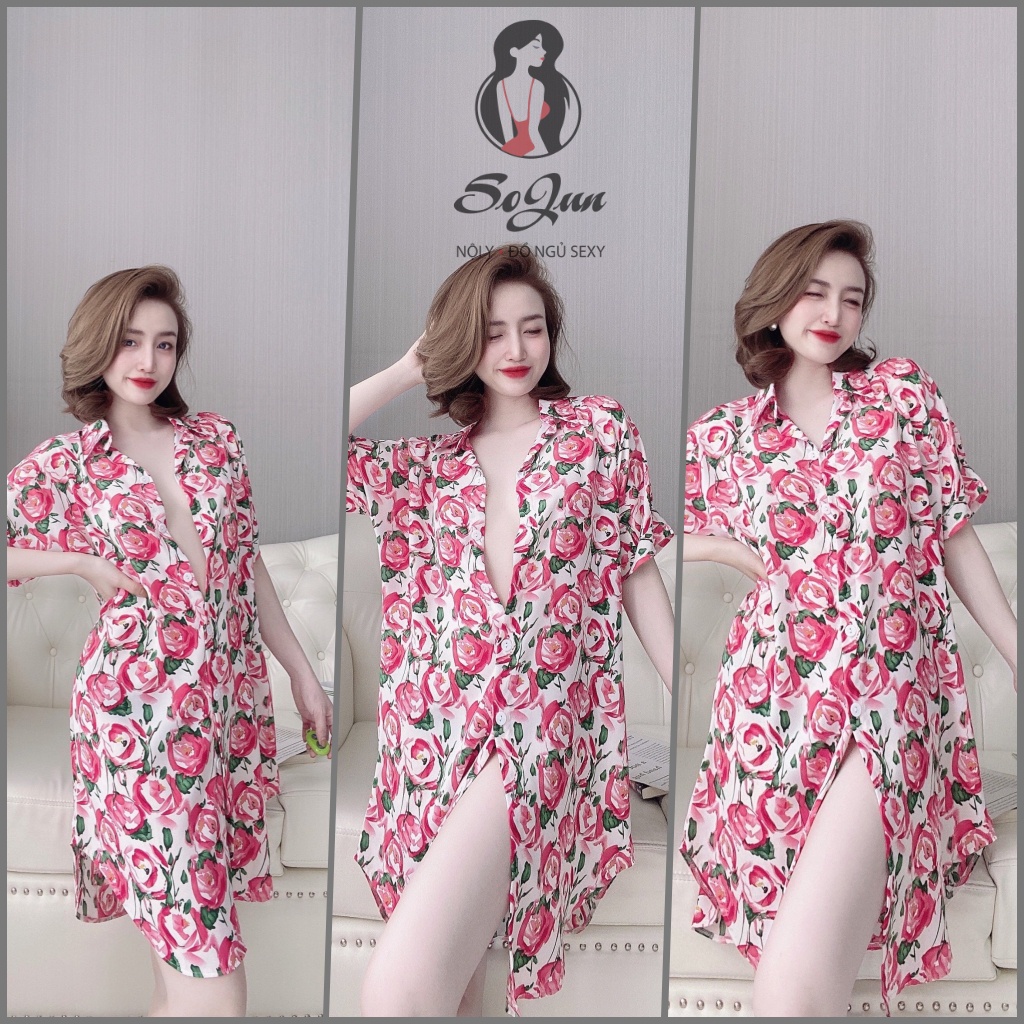 Áo Sơ Mi Ngủ Mango SOJUN Đồ Ngủ sexy &lt; 65kg