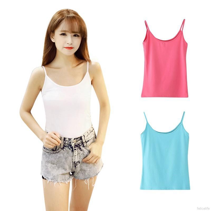 Áo Thun Ba Lỗ Màu Trơn Thời Trang Dành Cho Nữ