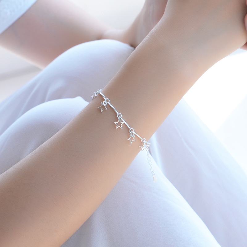 Vòng Tay Mạ Bạc 925 Hình Hoa Cúc / Trái Tim Thời Trang Cho Nữ