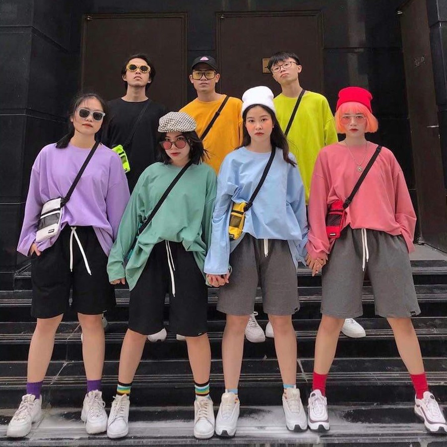 Áo Thun Tay Dài Longtee Trơn Basic Unisex Nam Nữ Form Rộng - La mode