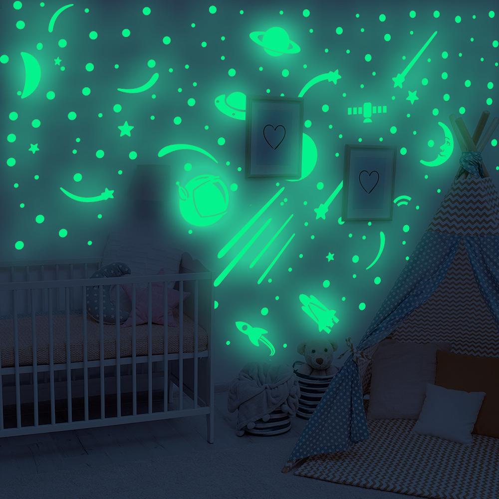 Miếng Dán Tường Trang Trí Dạ Quang Hình Vũ Trụ DAPHS