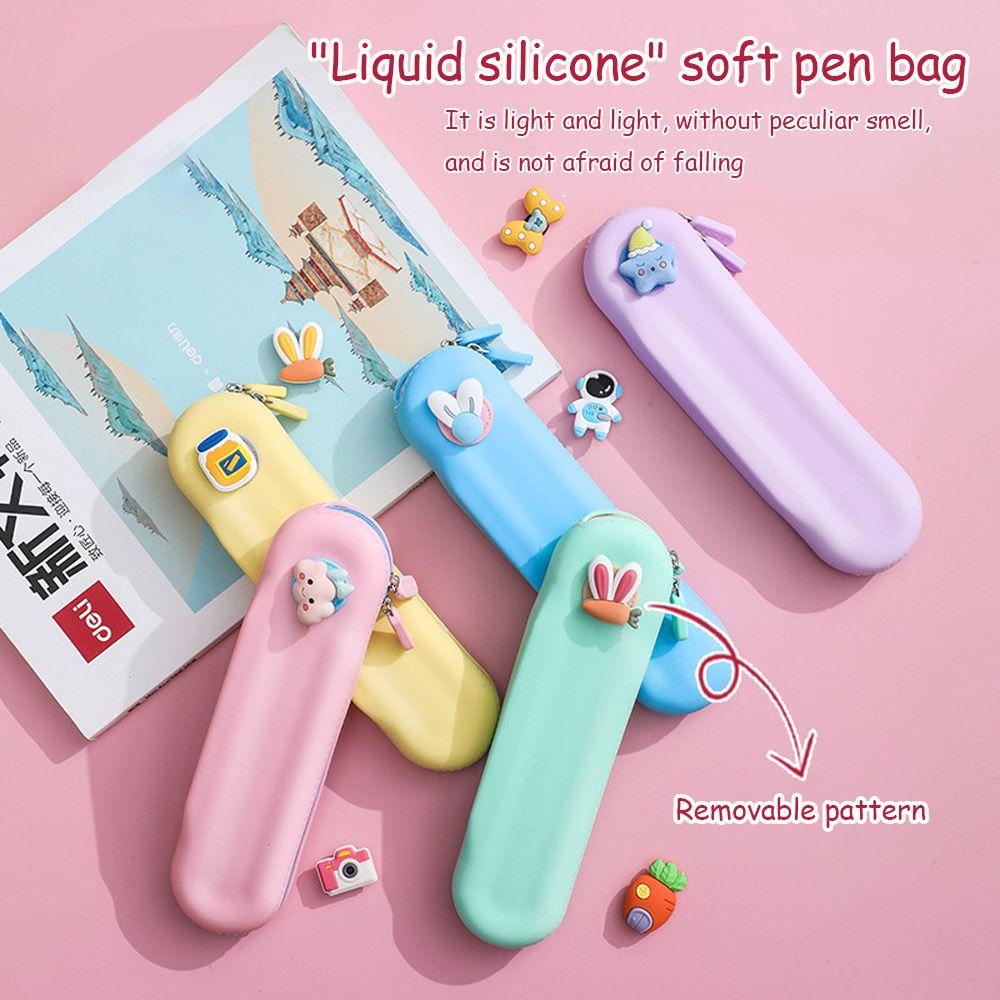 Túi Đựng Bút Bằng Silicone Đa Năng Màu Cầu Vồng Cho Bé