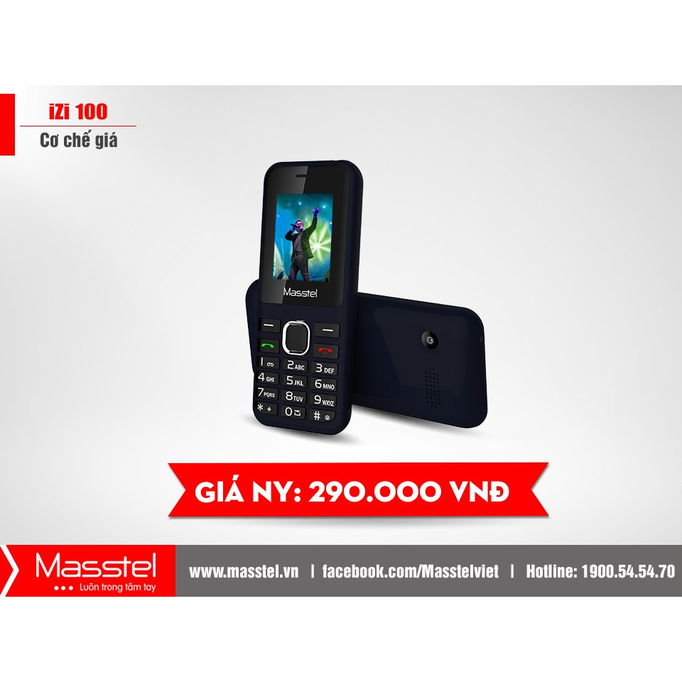 [Freeship toàn quốc từ 50k] Điện Thoại Masstel izi 100 2sim thiết kế nhỏ gọn