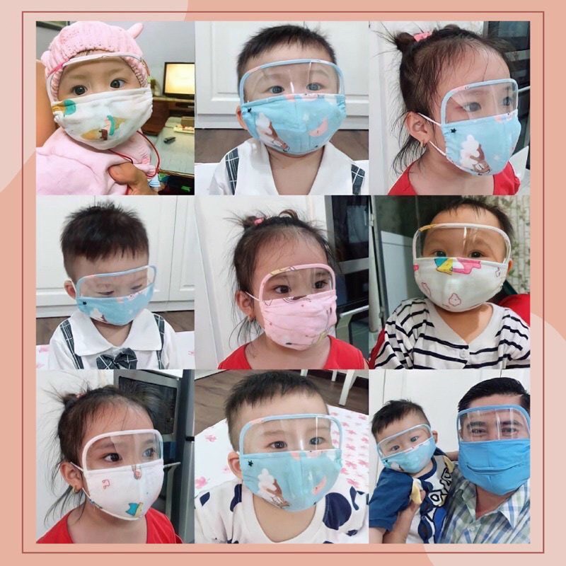 Khẩu Trang Kèm Tấm Chắn Giọt Bắn Cho Bé Từ 0-12 Tuổi Babibu - KTCG