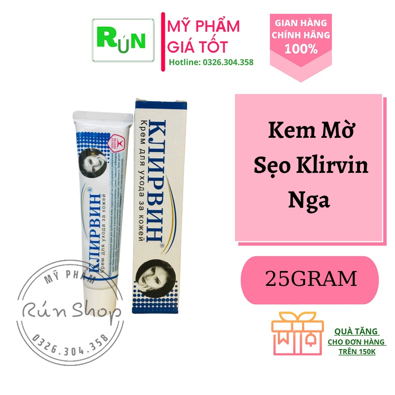- Tuýp 25g - Có kem Klivrin- Sẹo không còn là nỗi lo