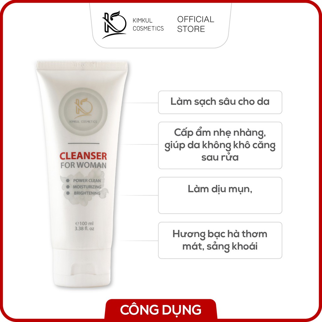 Kem sữa rửa mặt dưỡng ẩm trắng da KimKul For Woman 100ML | BigBuy360 - bigbuy360.vn