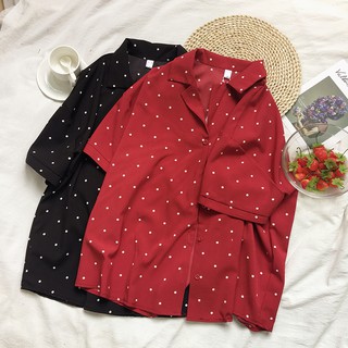ÁO SƠ MI CỔ VEST CHẤM BI
