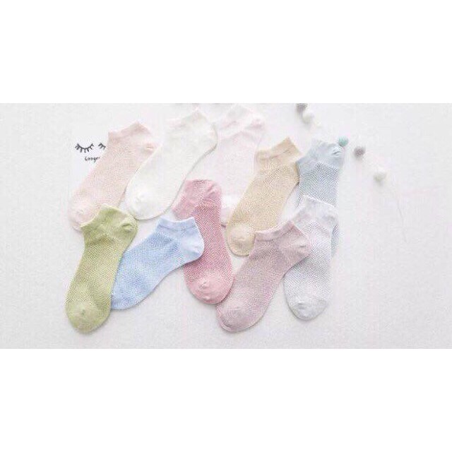 Set 10 Đôi Tất Lưới Nữ Thông Hơi Siêu Mát-