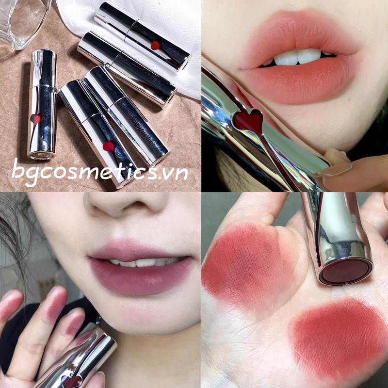 Son Lì Lâu Trôi Chống Thấm Nước Chống Dính Thiết Kế Trái Tim Dễ Thương bgcosmetics
