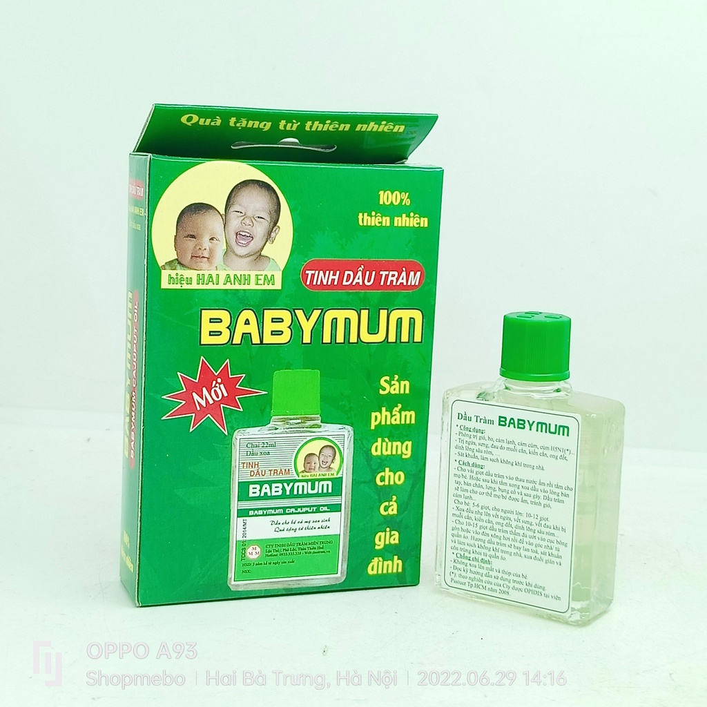 Tinh dầu tràm BABYMUM hiệu hai anh em lọ 22ml