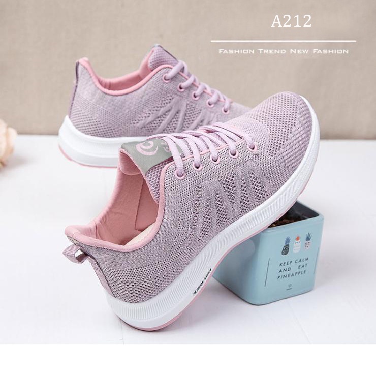 Giày Sneaker Nữ Tập Gym Đi Bộ Chạy Bộ, Giày Thể Thao Nữ Vải Lưới Thoáng Khí - G212