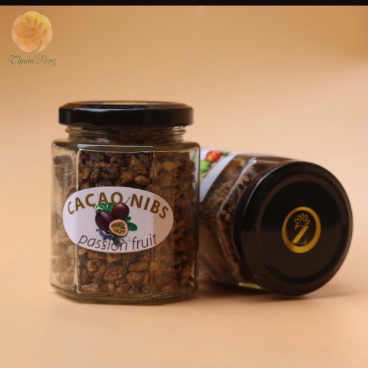 ZENI- CA CAO NGÒI - CHANH LEO - Ca cao Thuần Việt- Cocoa Nibs with passion fruit- 100g