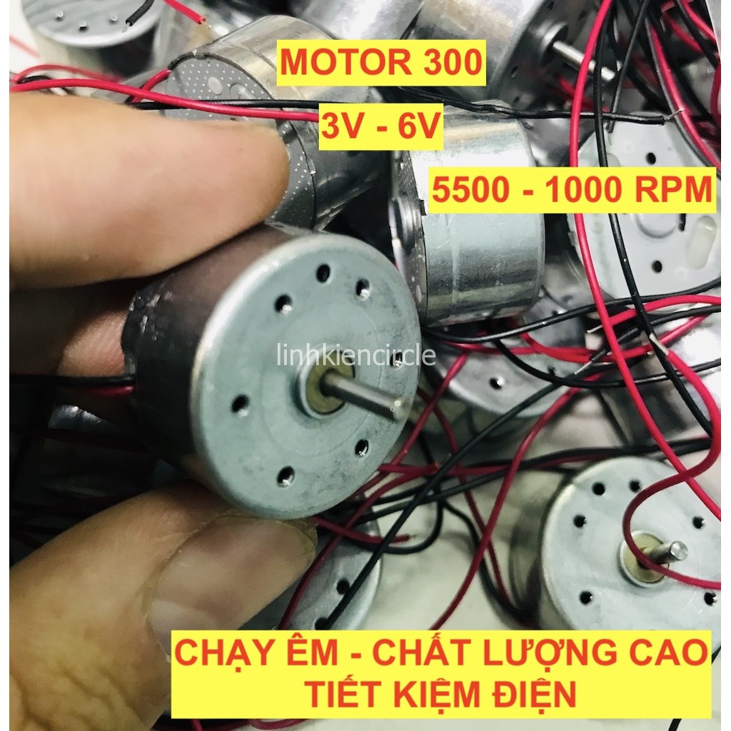 Motor mô tơ mini 3V - 6V kèm dây mẫu 300 mới 100% chạy êm tiết kiệm điện 5500 - 10000 RPM chất lượng cao - LK0042