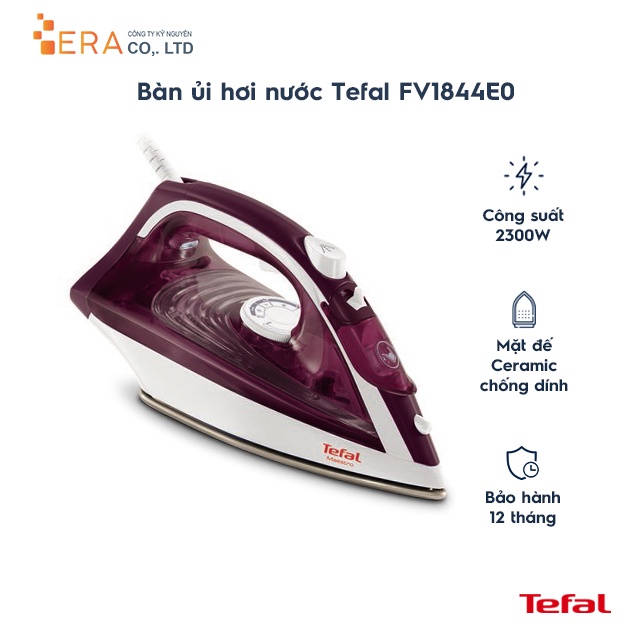 [Mã ELHADEV giảm 4% đơn 300K] Bàn ủi hơi nước Tefal FV1844E0