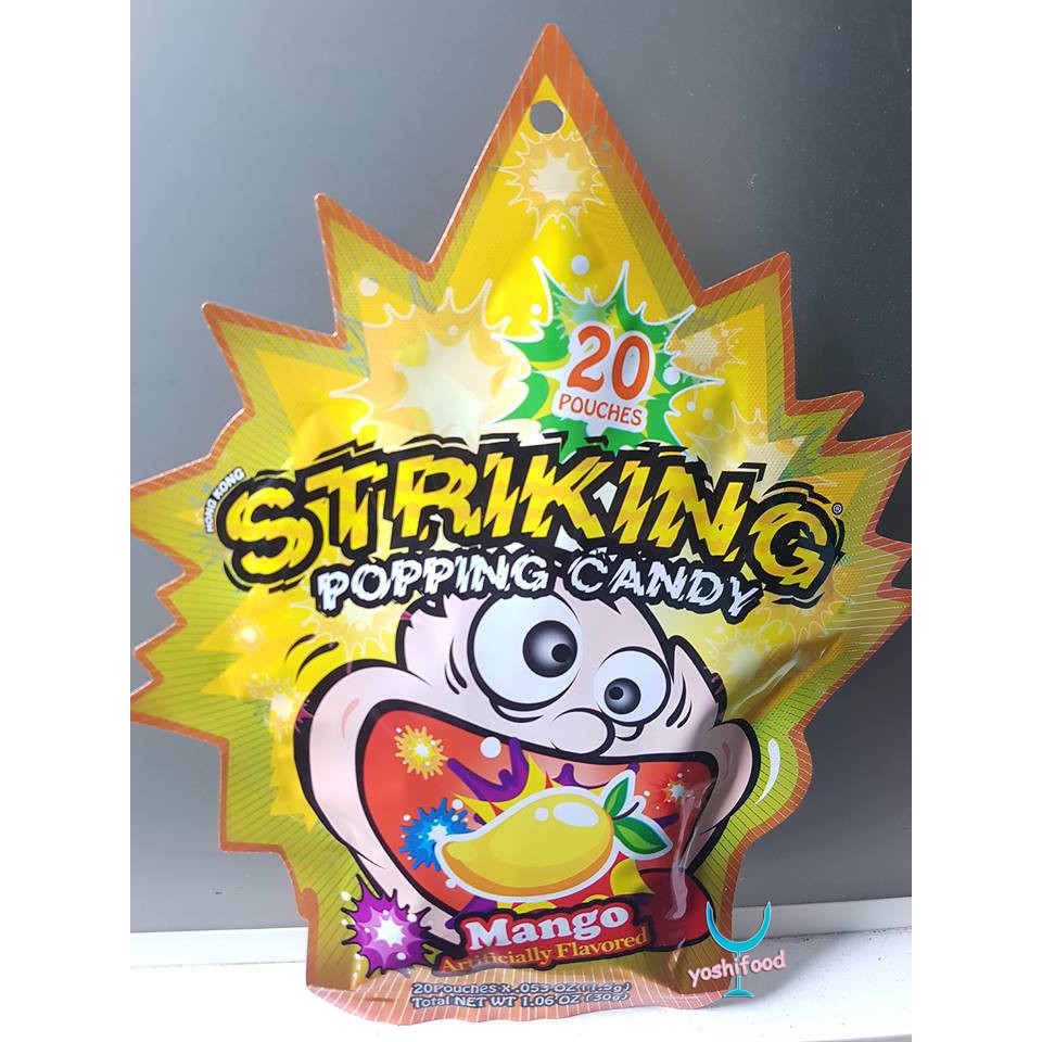 [10 Vị] Kẹo Nổ Vị Trái Cây Striking Popping Candy 30gr - Hong Kong