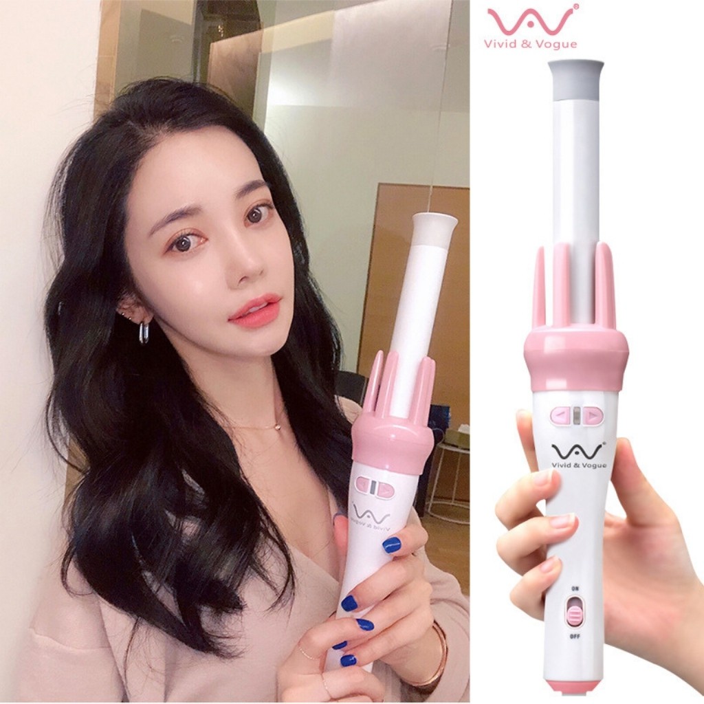 Máy Uốn Tóc  Máy Làm Tóc Máy Làm Xoăn Tự Động Xoay 360 Độ Hàng Chính Hãng VIVID & VOGUE Bảo Hành 6 Tháng