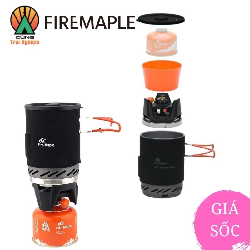 Bếp Cắm Trại Kèm Nồi Fire Maple chuyên dụng cho nấu ăn cá nhân ngoài trời FMS-X1