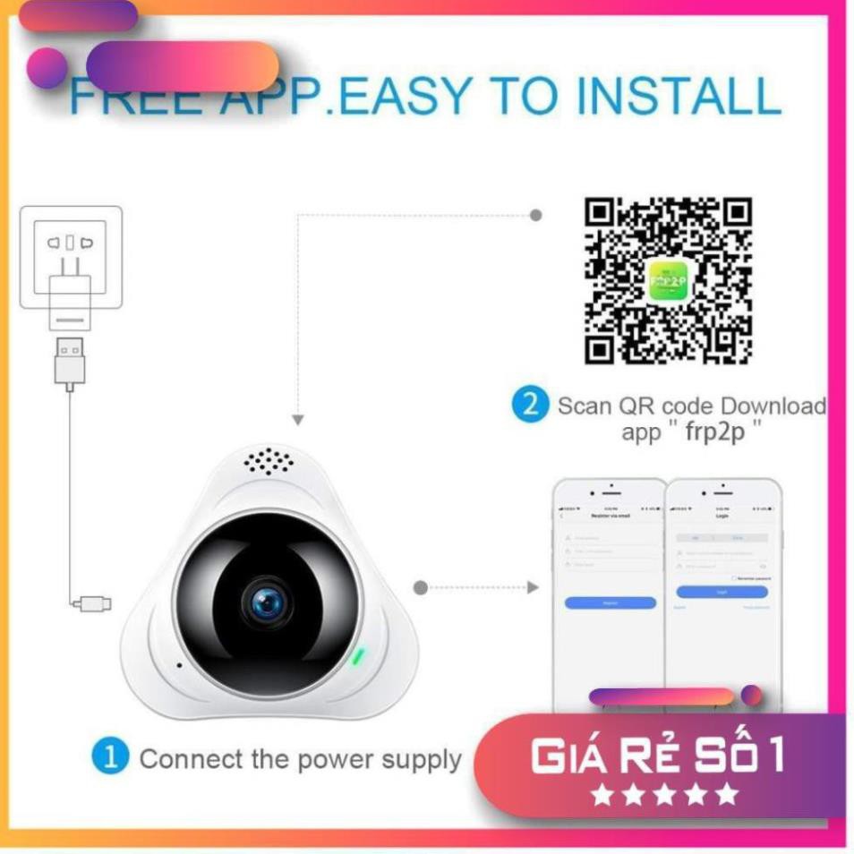 Camera yoosee 360 VR HD 960P Mini quan sát mọi góc nhìn+ thẻ nhớ chuyên dụng camera 32gb