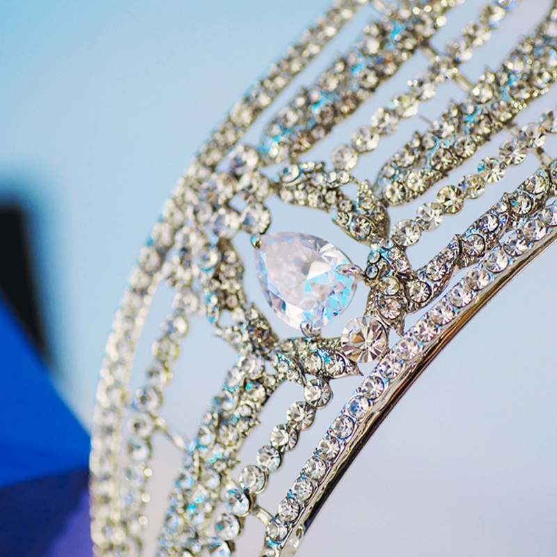 Flgo Băng Đô Cài Tóc Hình Vương Miện Đính Đá Zircon Lấp Lánh Cho Cô Dâu