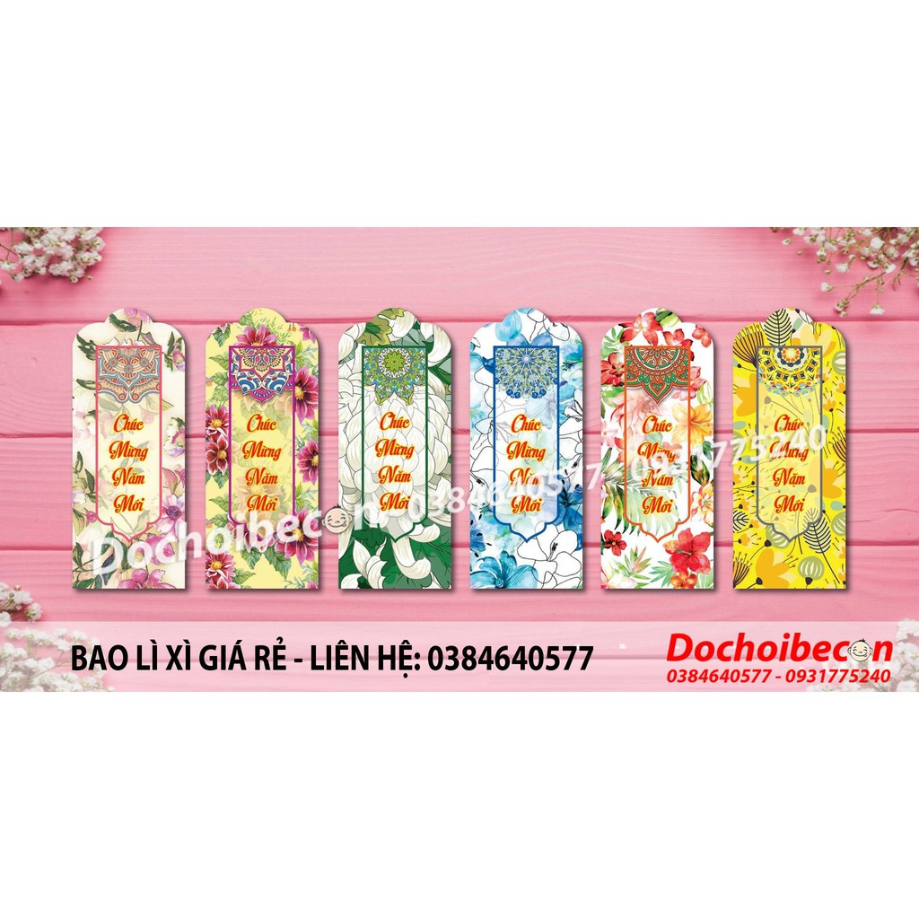 Bao lì xì tết 2023 xấp 6 cái giấy Kraft Nhật đẹp, giá rẻ