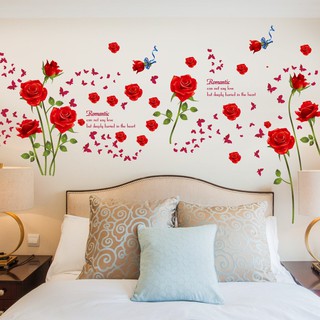 Decal dán tường Bộ đôi hoa hồng tình yêu
