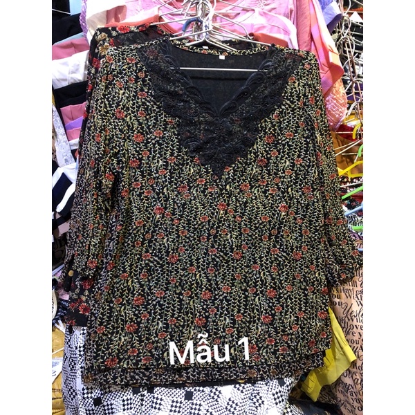 Áo thun voan hoa trung niên cao cấp