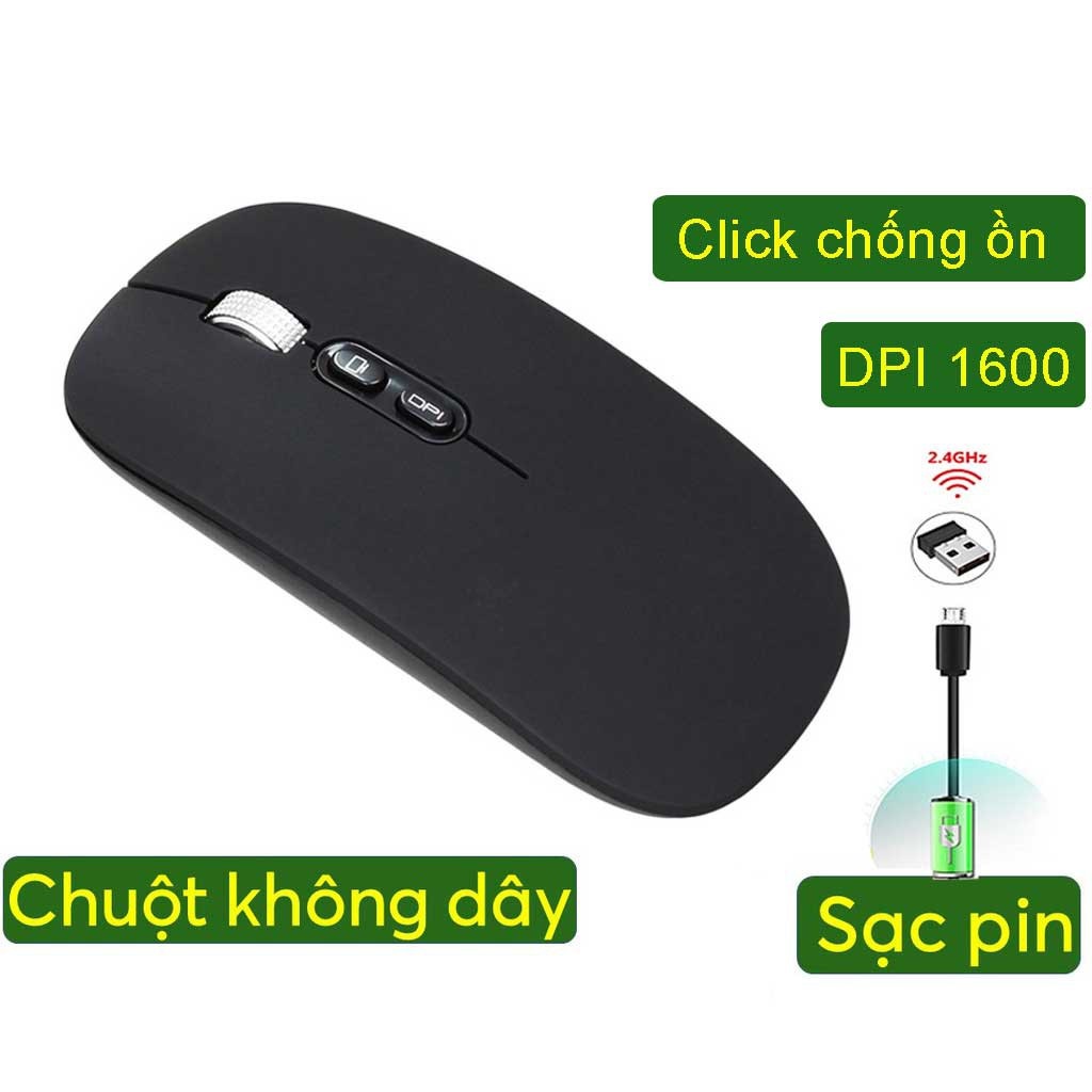 Chuột không dây M103 wireless tự sạc pin siêu mỏng không gây tiếng ồn chuyên dùng cho Máy tính, pc, Laptop, Tivi