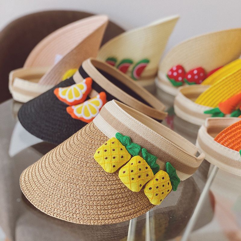Mũ Lưỡi Trai Hở Chóp Chống Nắng Họa Tiết Trái Cây Hoạt Hình Dễ Thương Cho Bé