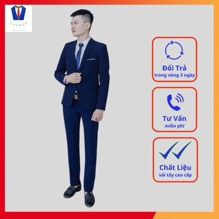 Bộ vest nam form hàn đẹp 2 khuy full size [Áo vest + Quần]
