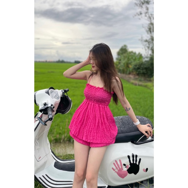 Set babydoll hai dây kèm quần siêu xinh PLS16