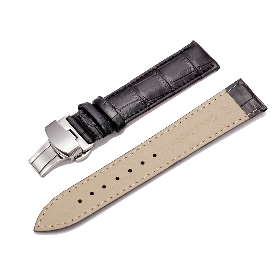 Dây đeo đồng hồ hoa văn da cá sấu 12-24mm