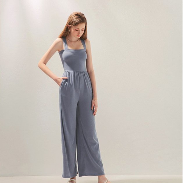 Jumpsuit dài ống rộng dệt kim nhiều cách mặc Air Space nữ - 2020111014