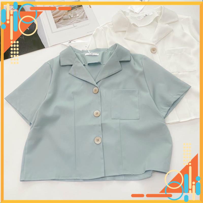 Áo crotop, áo sơ mi crotop, áo sơ mi cổ vest nhiều màu MSP11194 | BigBuy360 - bigbuy360.vn